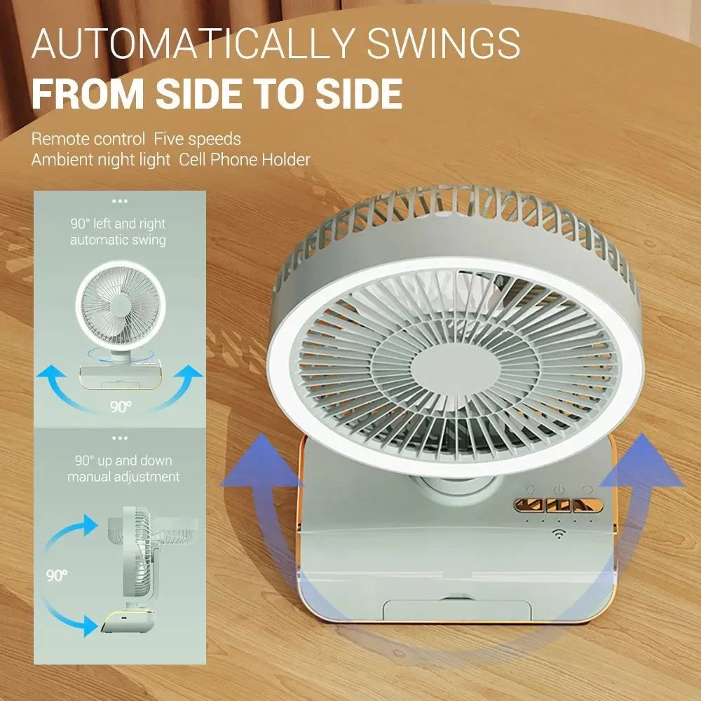 Multifunctional Silent Cooling Fan – 4000mAh Portable Air Conditioner for Home and Camping