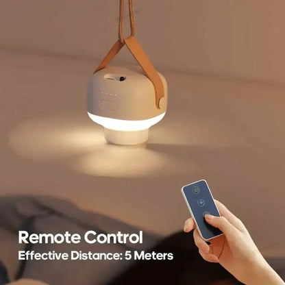 Cordless Ceiling Fan with LED Light and Remote – 7200mAh Camping Fan
