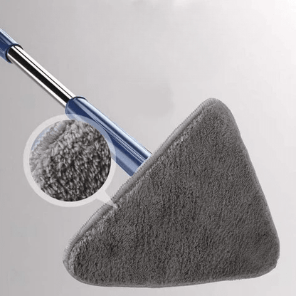 360° Swivel Triangle Mop with Extendable Handle and Microfiber Pad for Floors, Walls, and Ceilings
