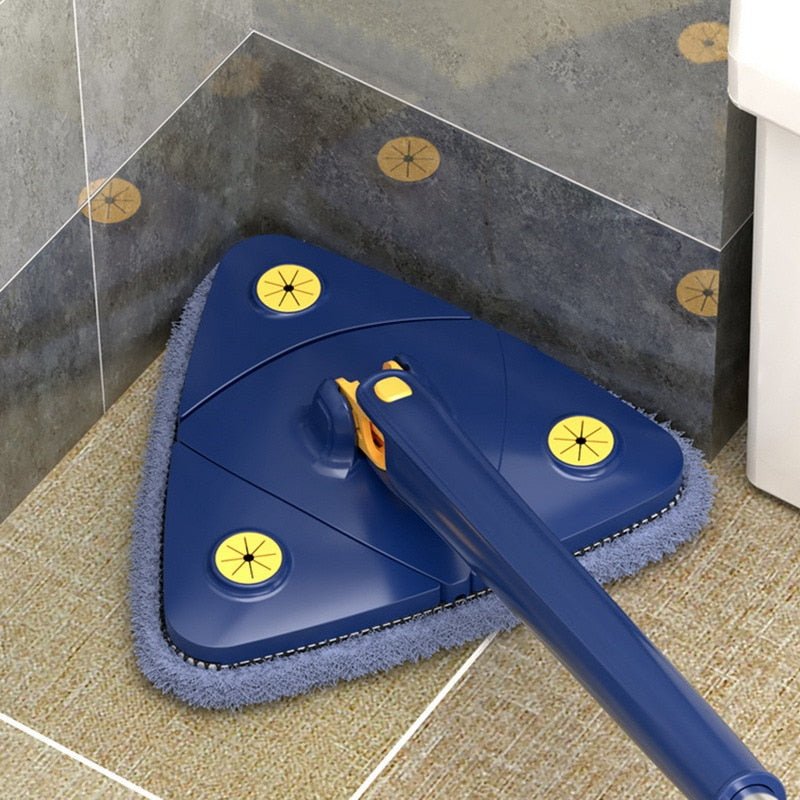 360° Swivel Triangle Mop with Extendable Handle and Microfiber Pad for Floors, Walls, and Ceilings