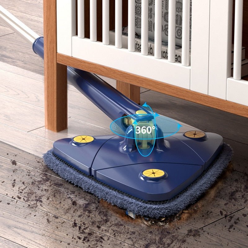 360° Swivel Triangle Mop with Extendable Handle and Microfiber Pad for Floors, Walls, and Ceilings