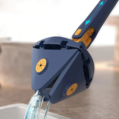360° Swivel Triangle Mop with Extendable Handle and Microfiber Pad for Floors, Walls, and Ceilings