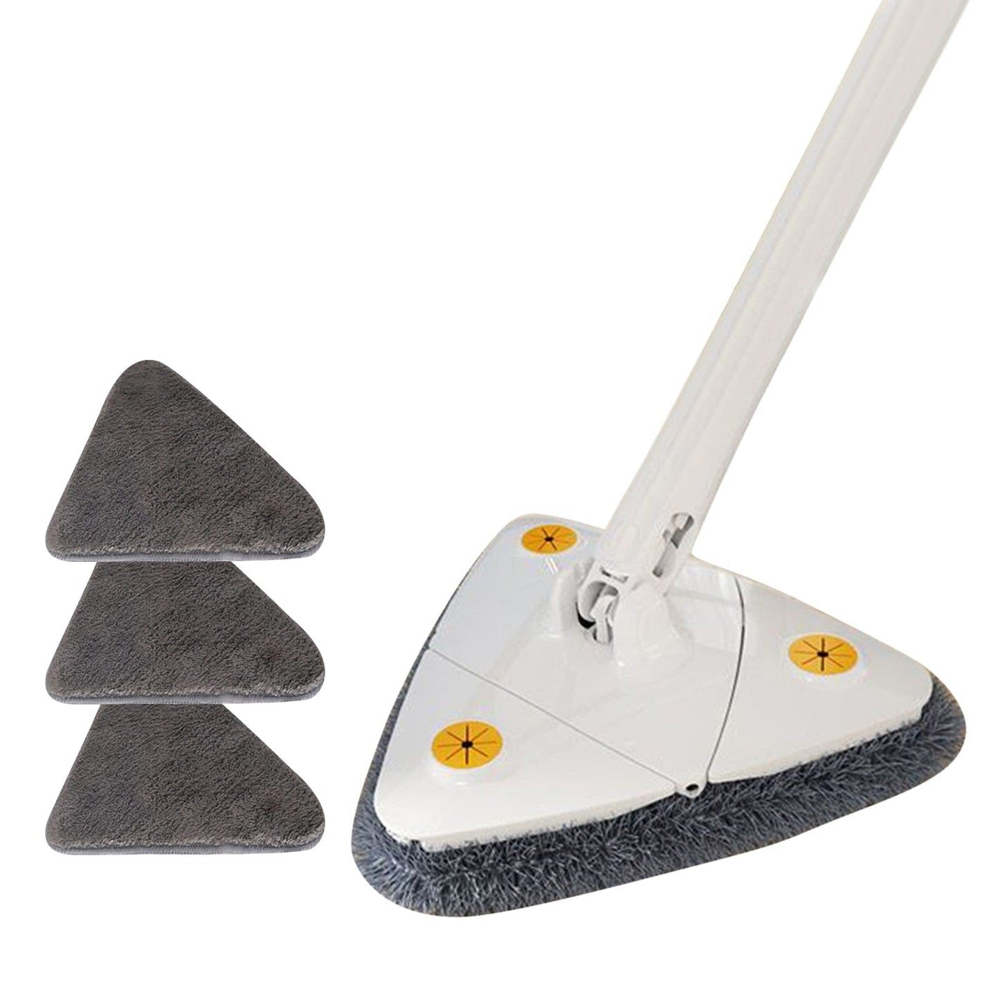 360° Swivel Triangle Mop with Extendable Handle and Microfiber Pad for Floors, Walls, and Ceilings