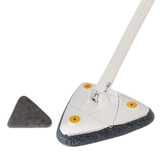 360° Swivel Triangle Mop with Extendable Handle and Microfiber Pad for Floors, Walls, and Ceilings