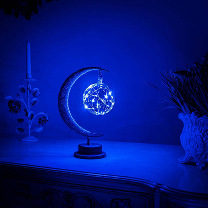 Decorative Table Lamp with Warm Ambient Light - Moon Sphere Design