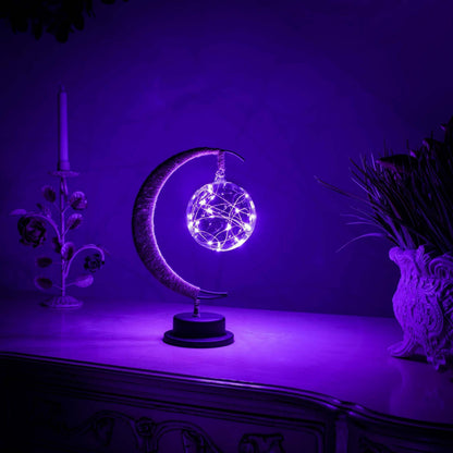 Decorative Table Lamp with Warm Ambient Light - Moon Sphere Design