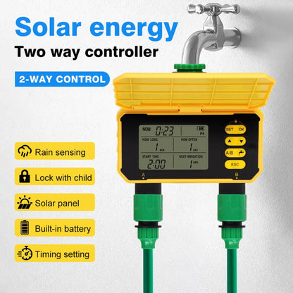 Automatic Irrigation Timer with Solar App Control - Dual Outlet Watering