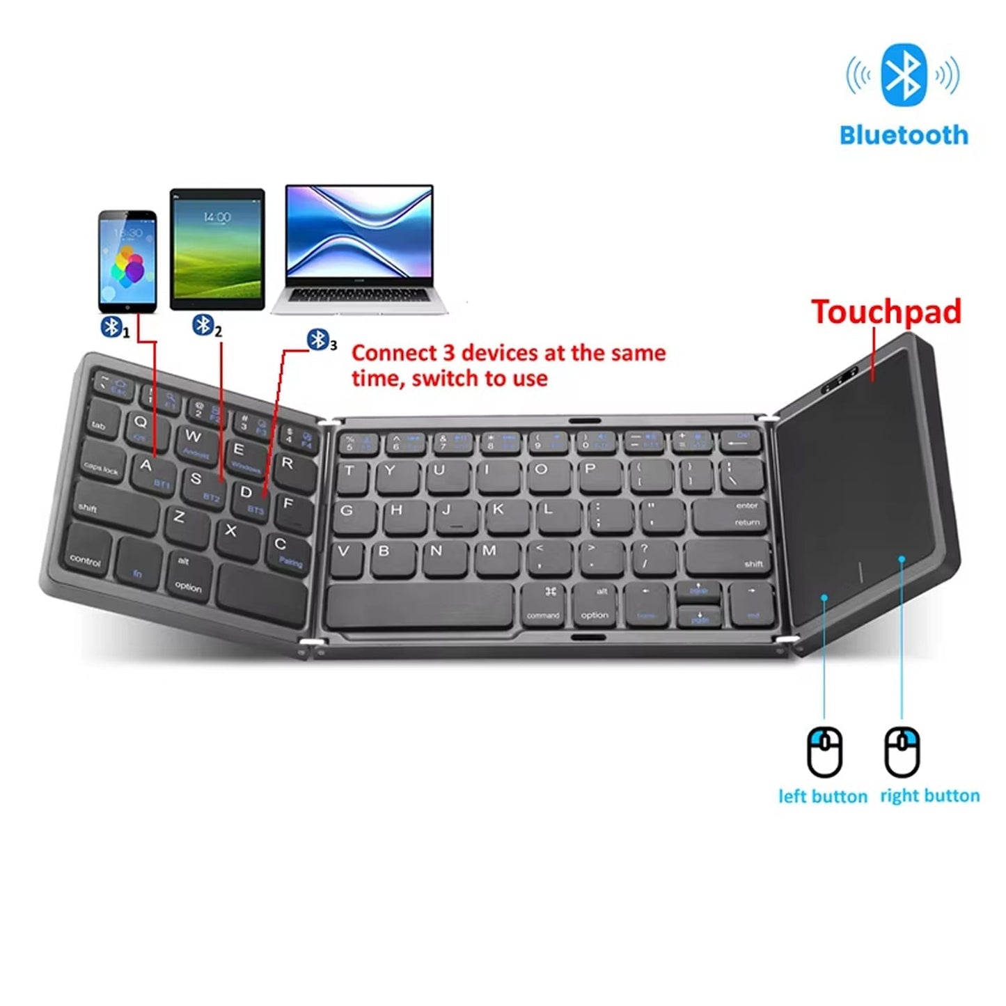 Foldable Portable Keyboard for Easy Typing on the Go