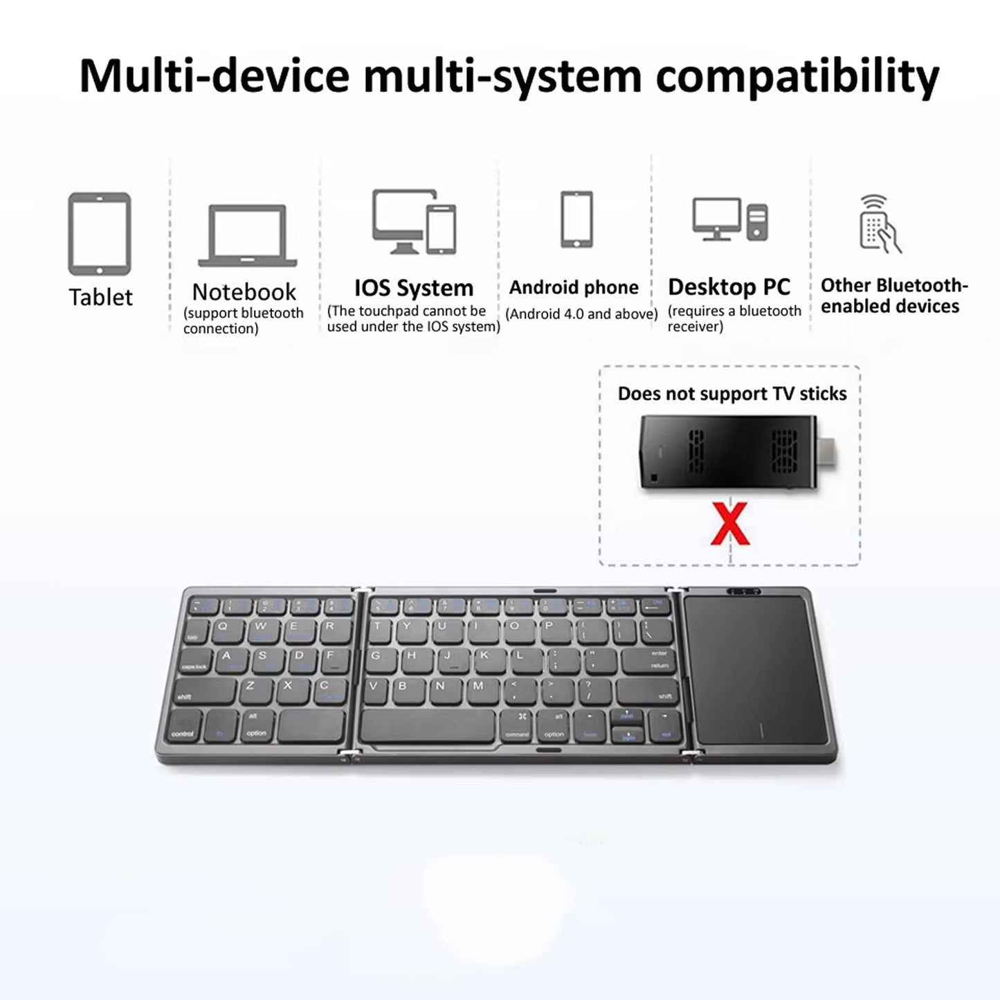 Foldable Portable Keyboard for Easy Typing on the Go