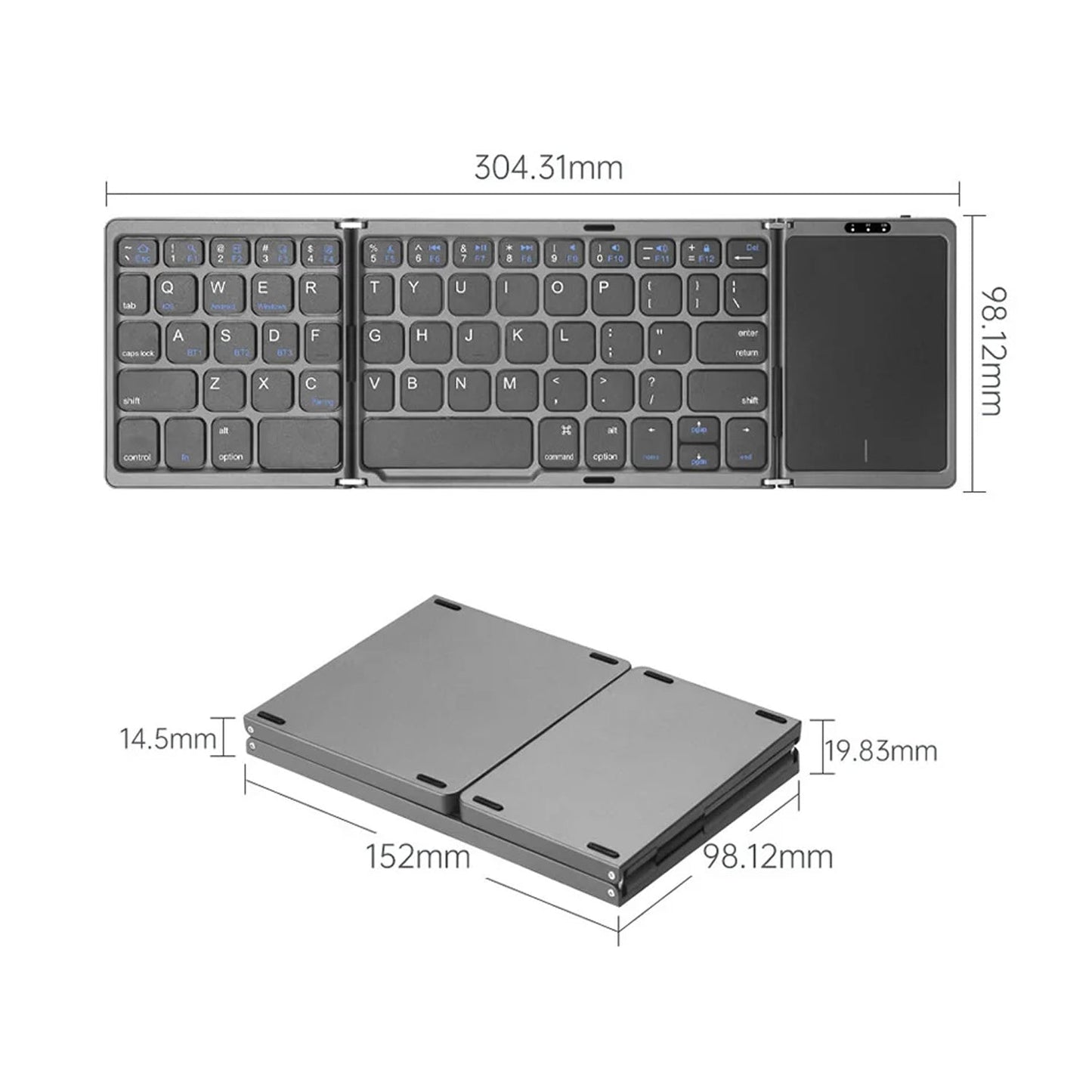 Foldable Portable Keyboard for Easy Typing on the Go