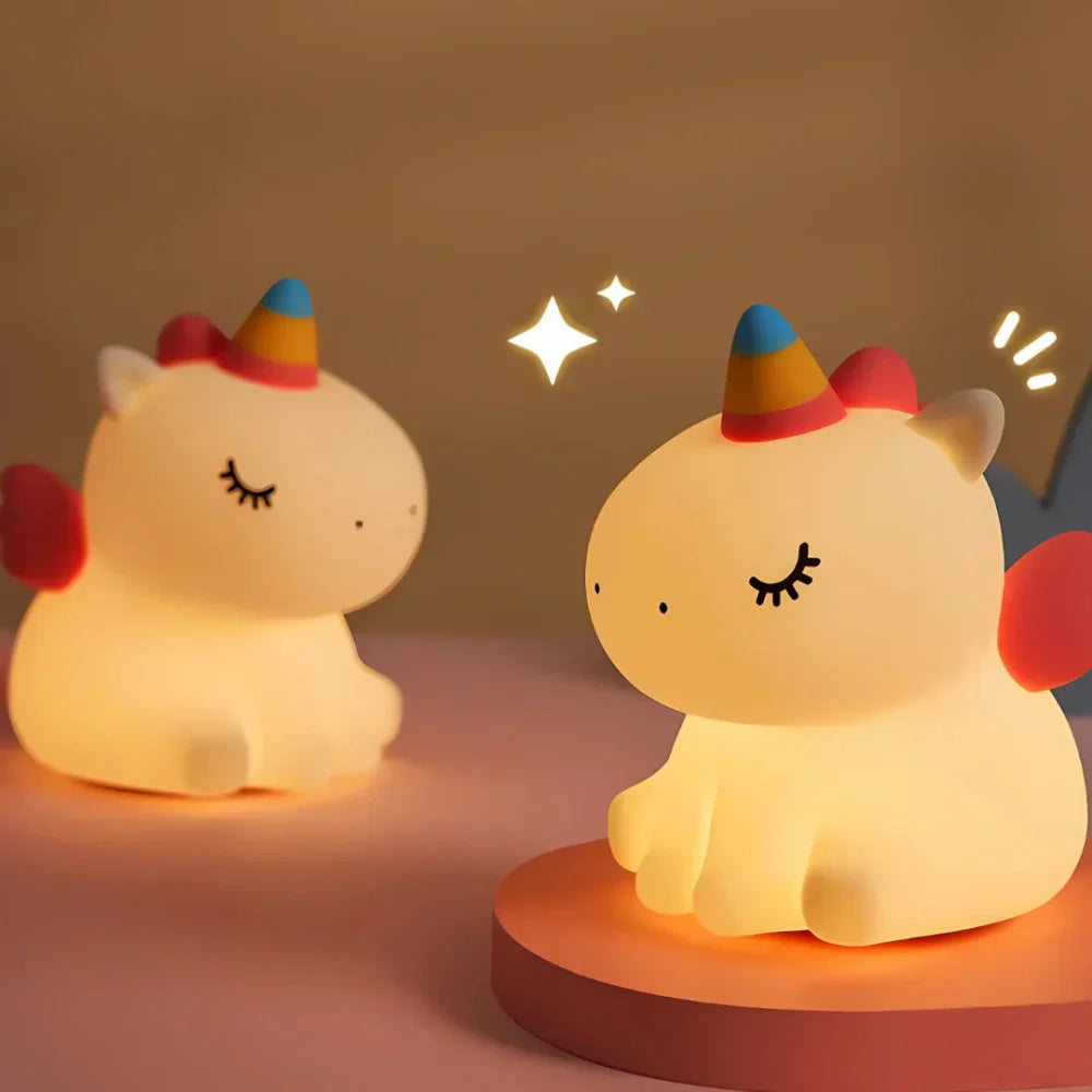Touch-Controlled Rechargeable Night Light Lamp – Portable Squeeze Design