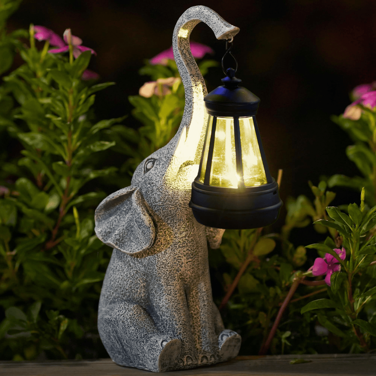 Solar Garden Lamp - Elephant Design