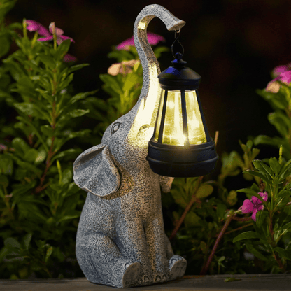 Solar Garden Lamp - Elephant Design