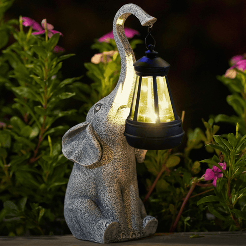 Solar Garden Lamp - Elephant Design