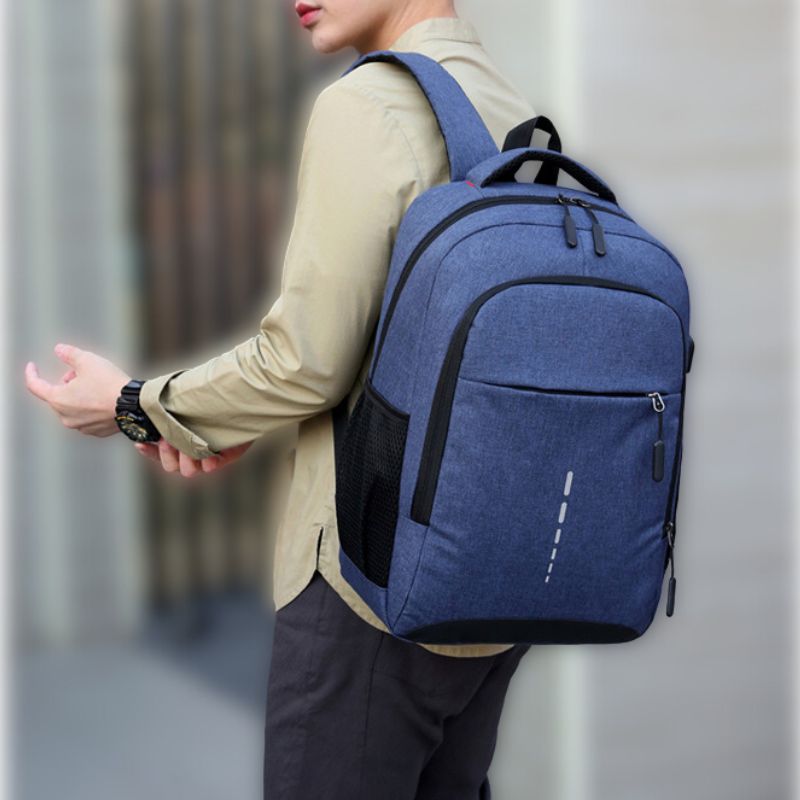 Water-Resistant Lightweight Backpack with USB Port, Reflective Details, Anti-Theft Zipper for School and Travel