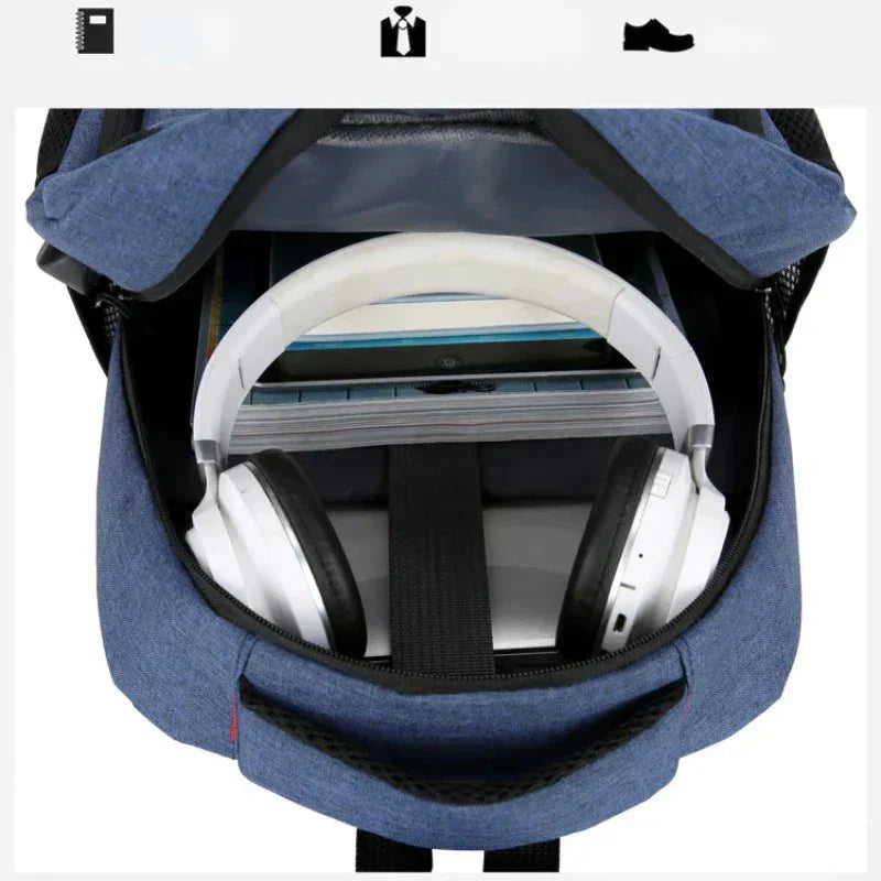 Water-Resistant Lightweight Backpack with USB Port, Reflective Details, Anti-Theft Zipper for School and Travel