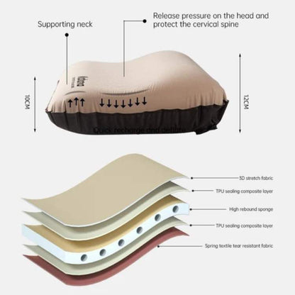 Ergonomic Inflatable Camping Pillow for Comfortable Sleep