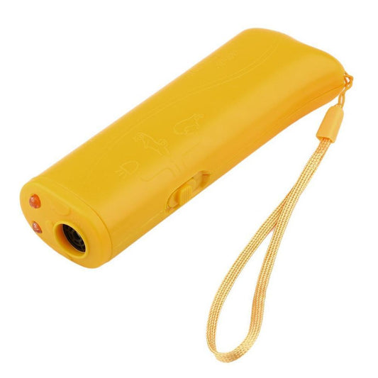 Compact Ultrasonic Dog Training Device with LED Light, 5-Meter Range, Wrist Strap