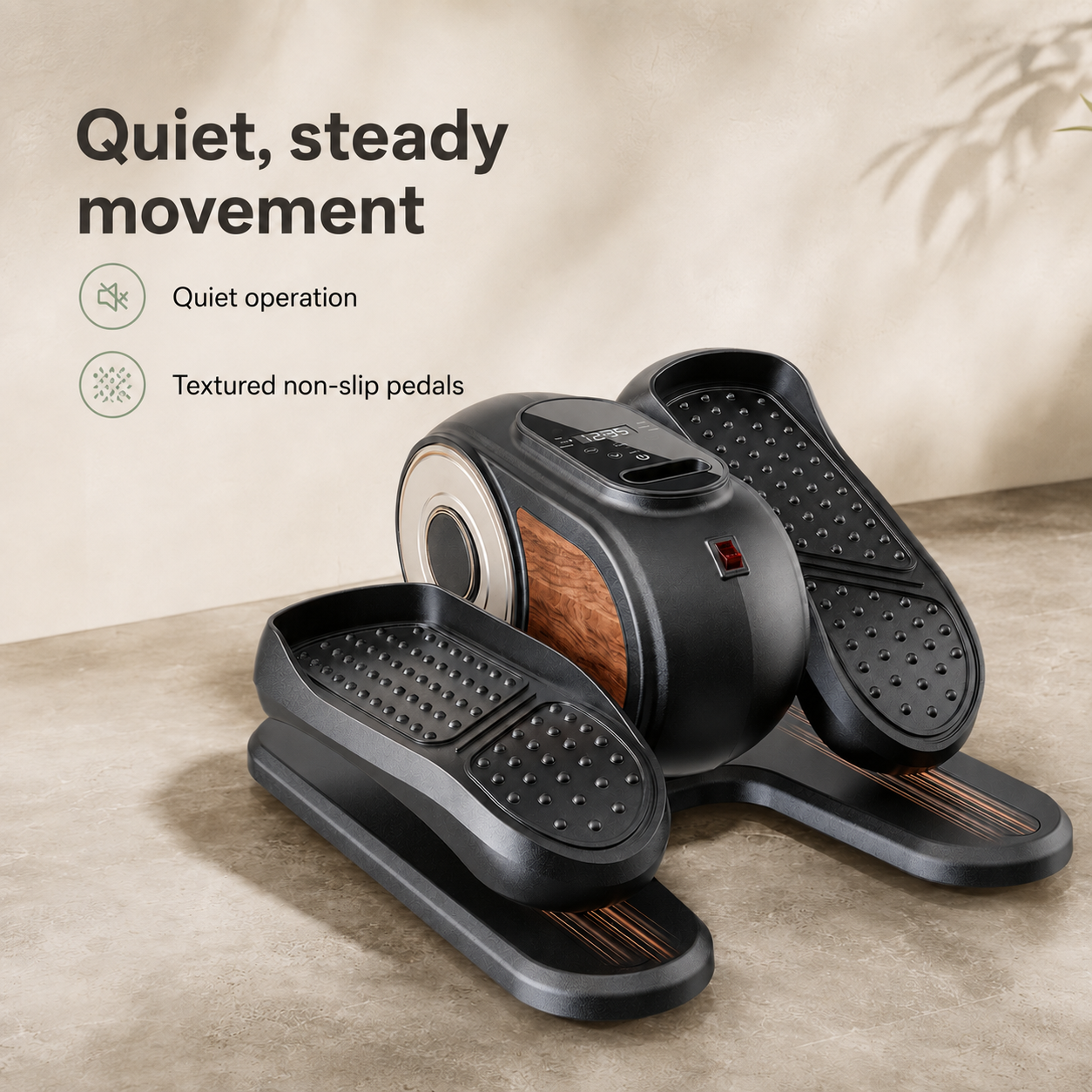 Seated Pedal Exerciser with Remote – Electric Under Desk Elliptical Machine, LCD Display, 12 Speeds, No Assembly Required