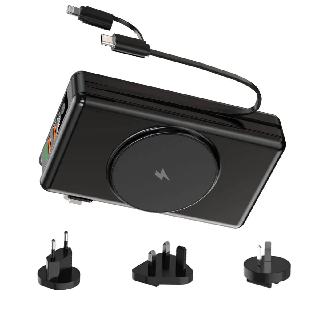 5-in-1 Power Bank with 15,000mAh Capacity and Fast Charging