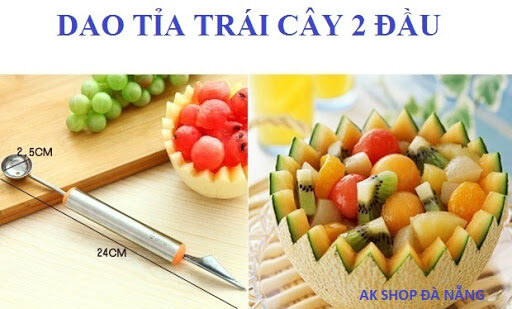 Dual-Function Fruit Scoop and Carving Tool