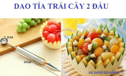 Dual-Function Fruit Scoop and Carving Tool