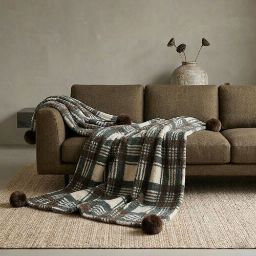 Plaid Throw Blanket for Cozy Living Room Decor