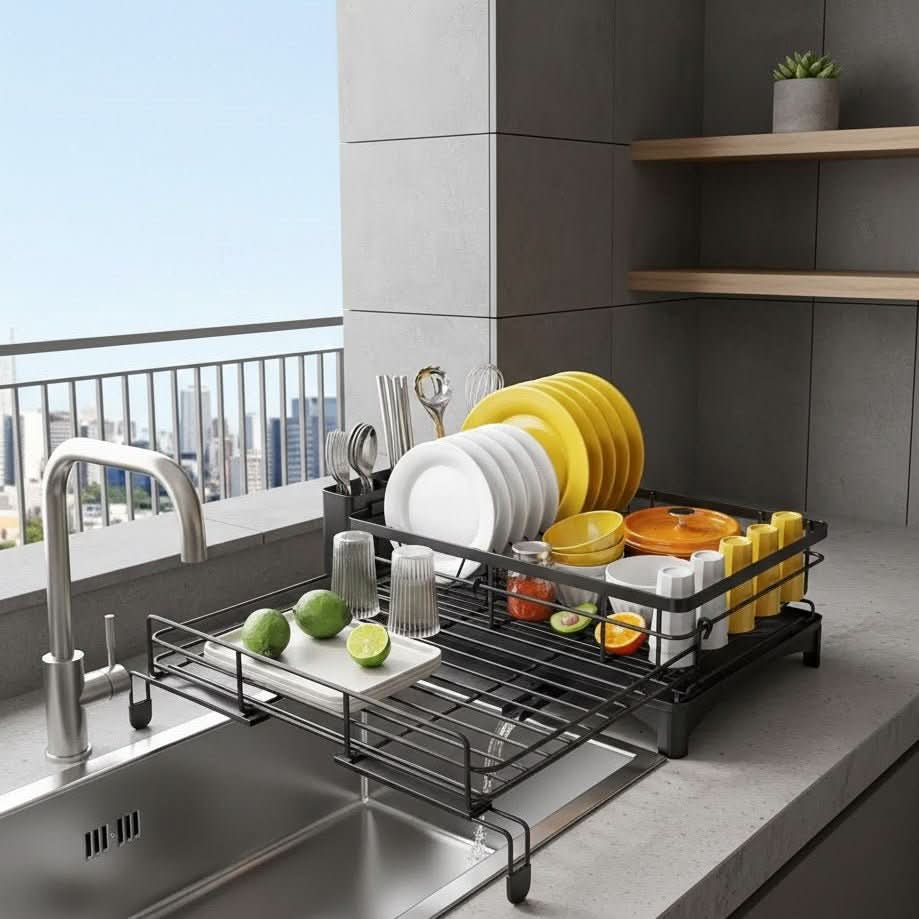 Dish Drying Rack with Convenient Drip Tray Feature