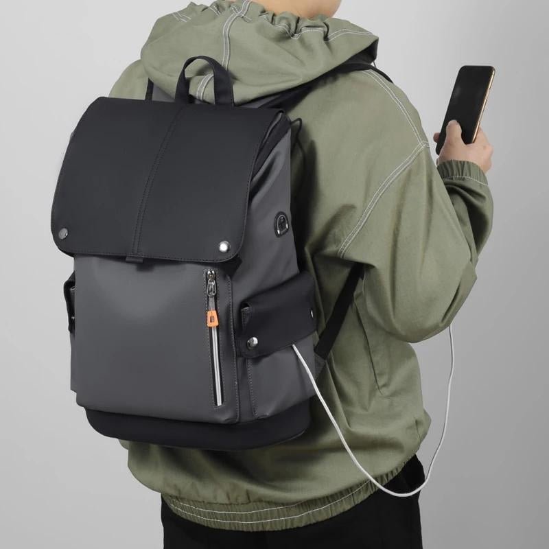 25L Water-Resistant Laptop Backpack with USB Port and Multiple Pockets