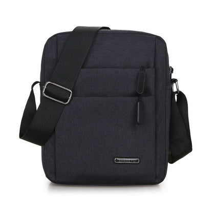Water-Repellent Shoulder Bag for Men with Zippered Pockets and Adjustable Strap