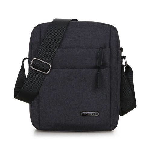 Water-Repellent Shoulder Bag for Men with Zippered Pockets and Adjustable Strap
