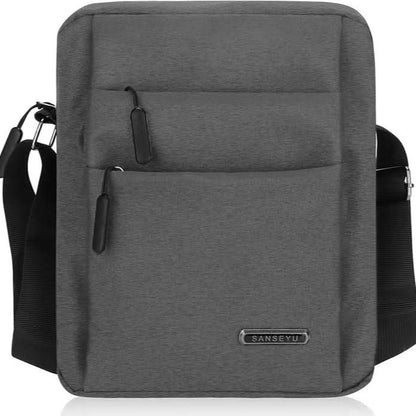 Water-Repellent Shoulder Bag for Men with Zippered Pockets and Adjustable Strap