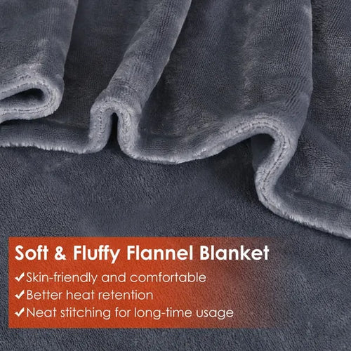 Cozy USB-Connected Fleece Wrap with Adjustable Heating Zones