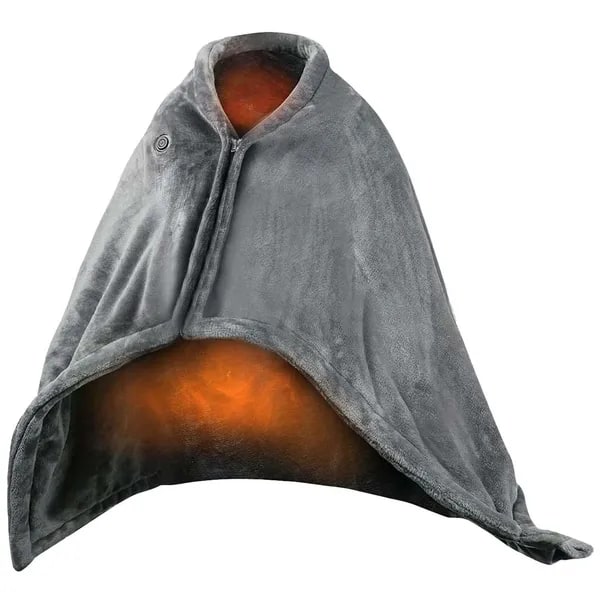 Cozy USB-Connected Fleece Wrap with Adjustable Heating Zones