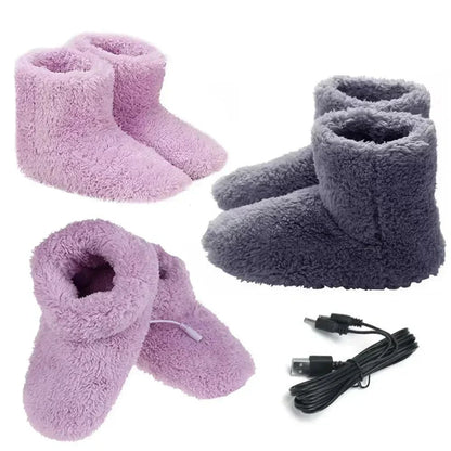 USB-Powered Cozy Boot Slippers with Luxurious Fleece Lining