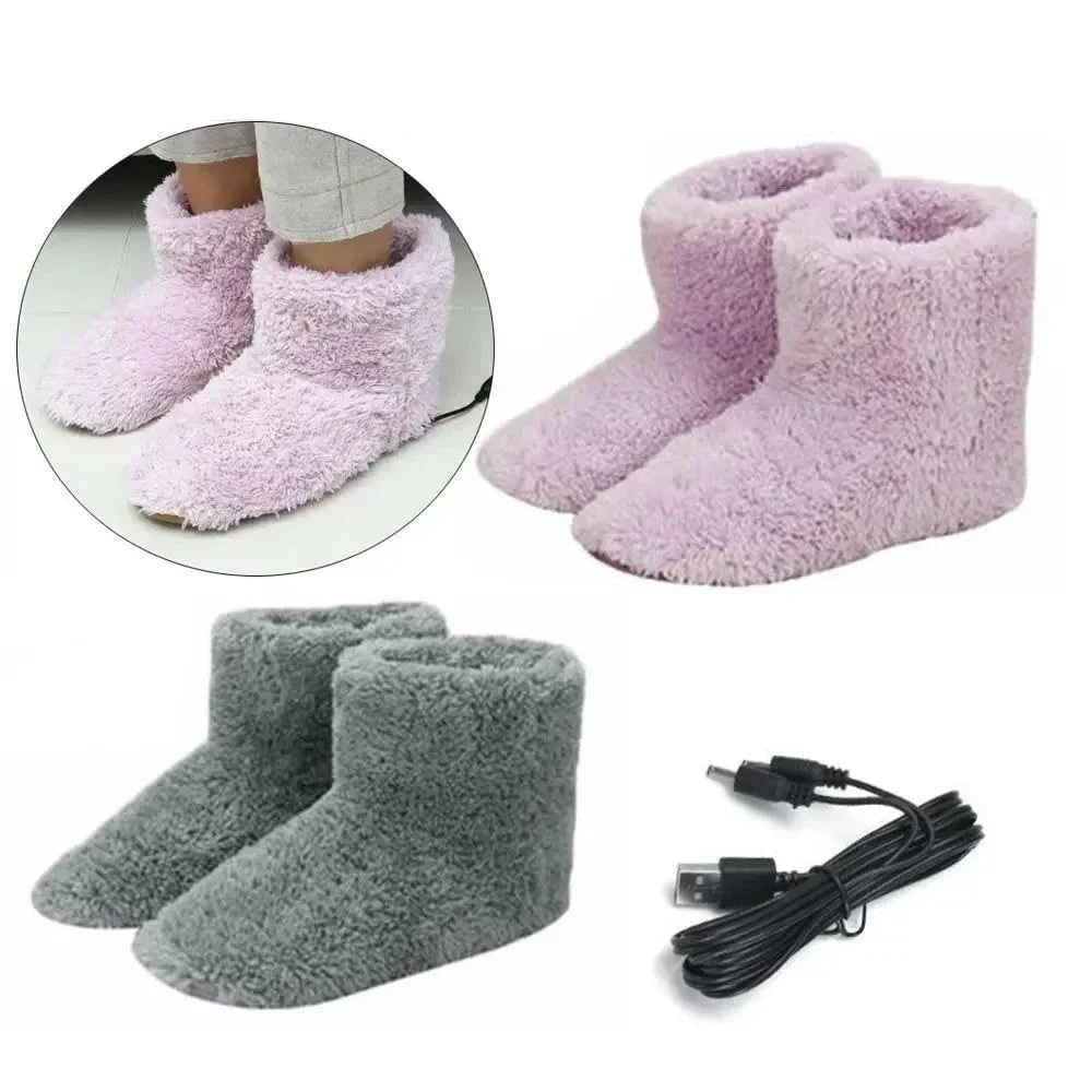 USB-Powered Cozy Boot Slippers with Luxurious Fleece Lining