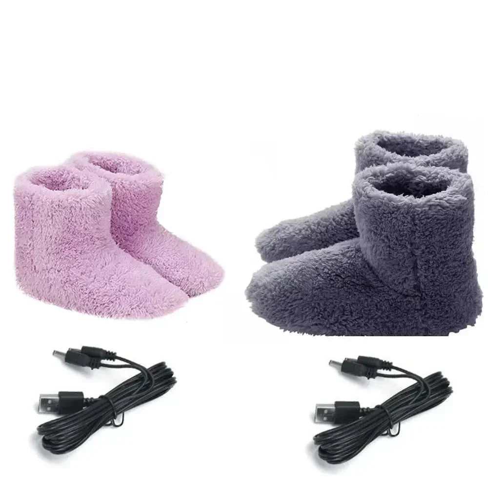 USB-Powered Cozy Boot Slippers with Luxurious Fleece Lining