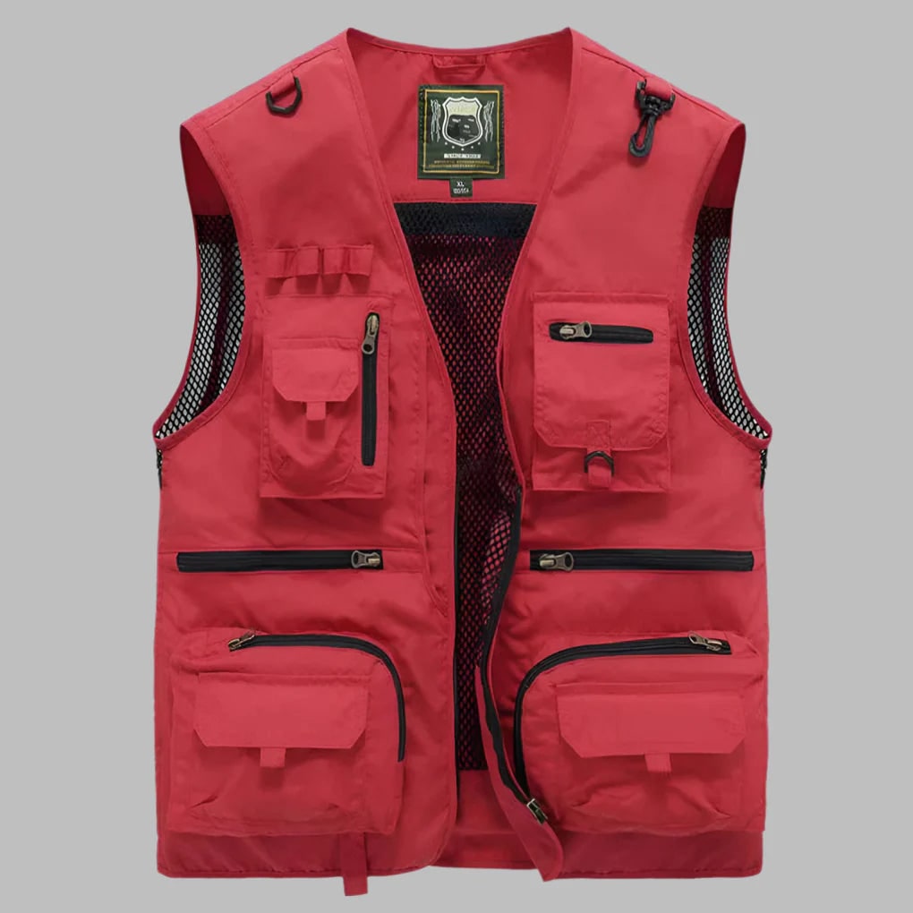 Versatile Pocketed Vest for Fishing, Travel, and Work