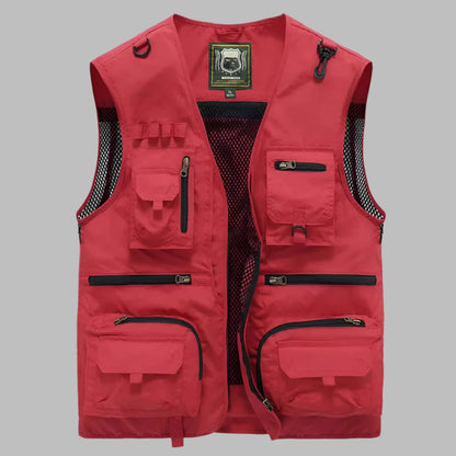 Versatile Pocketed Vest for Fishing, Travel, and Work