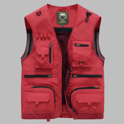 Versatile Pocketed Vest for Fishing, Travel, and Work