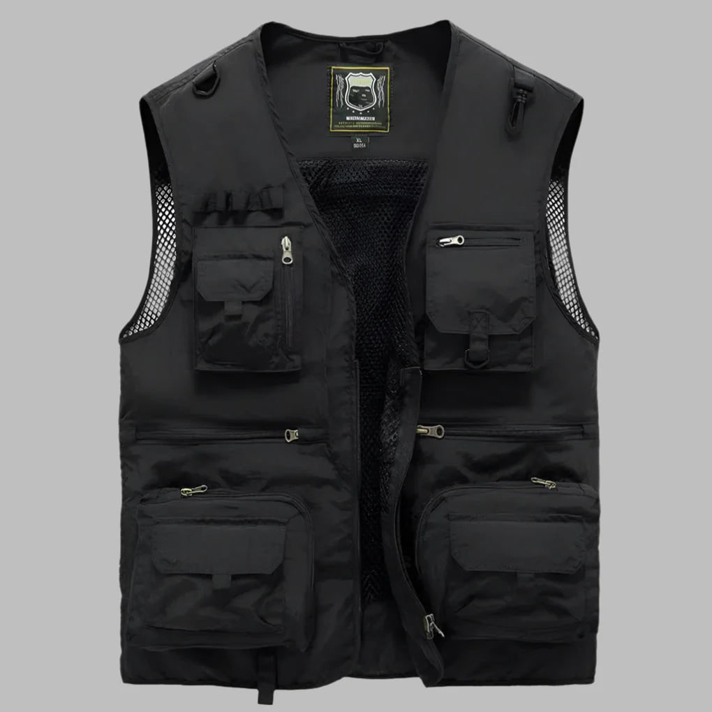 Versatile Pocketed Vest for Fishing, Travel, and Work