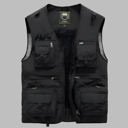 Versatile Pocketed Vest for Fishing, Travel, and Work
