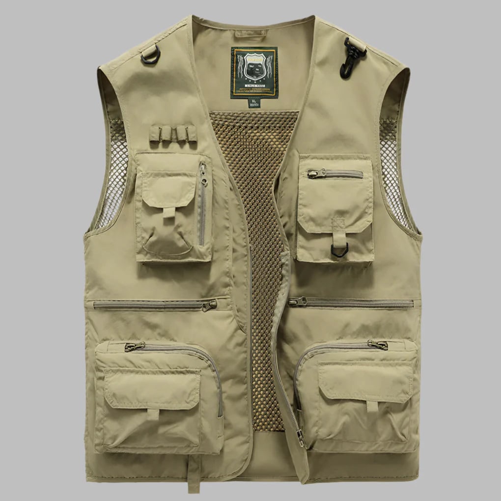 Versatile Pocketed Vest for Fishing, Travel, and Work
