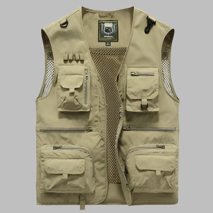 Versatile Pocketed Vest for Fishing, Travel, and Work