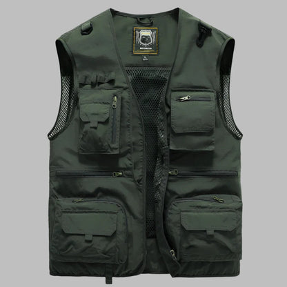 Versatile Pocketed Vest for Fishing, Travel, and Work