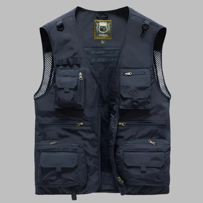 Versatile Pocketed Vest for Fishing, Travel, and Work