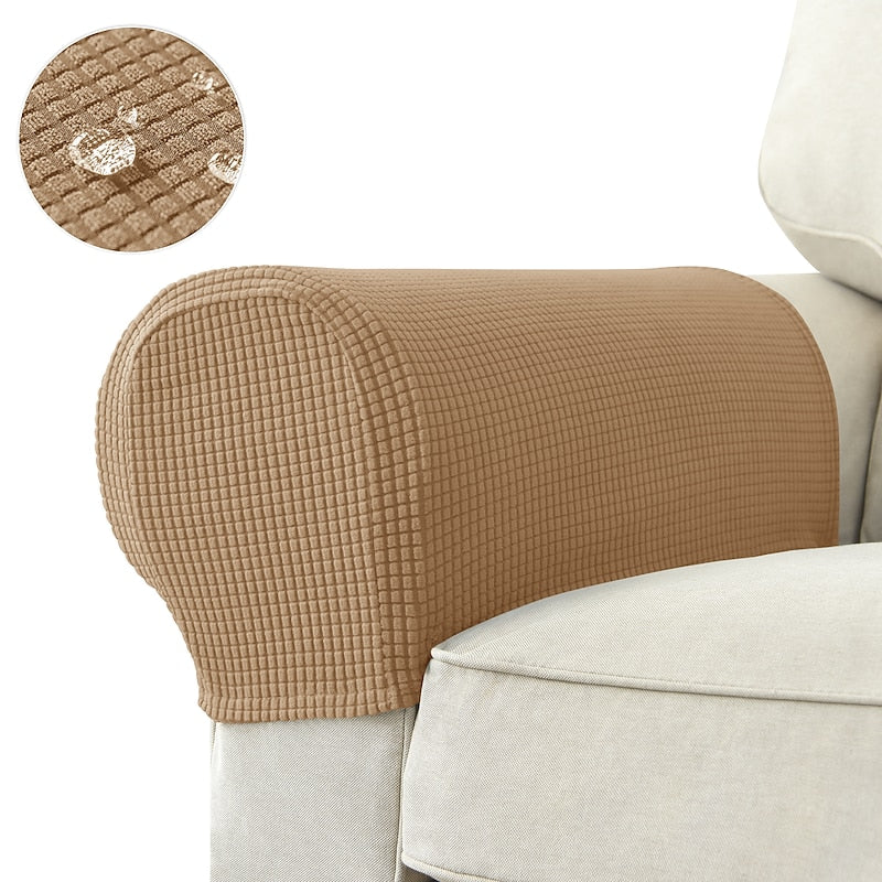 Stretch Armrest Covers – Spandex Chair & Sofa Slipcovers, Set of 2, Burgundy