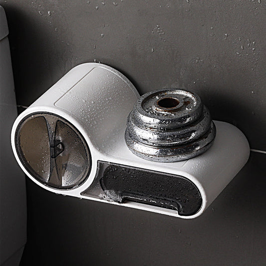 Self-Adhesive Waterproof Toilet Paper Holder with Extra Storage