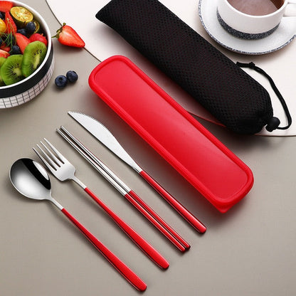 Compact Travel Utensil Set with Carry Case