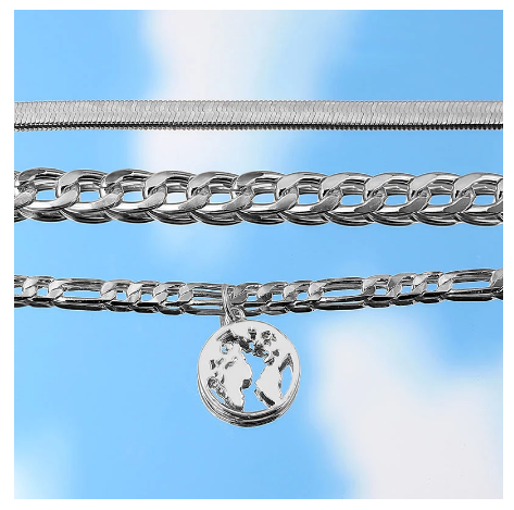 Set of Double Anklets in Modern Duchesse Style